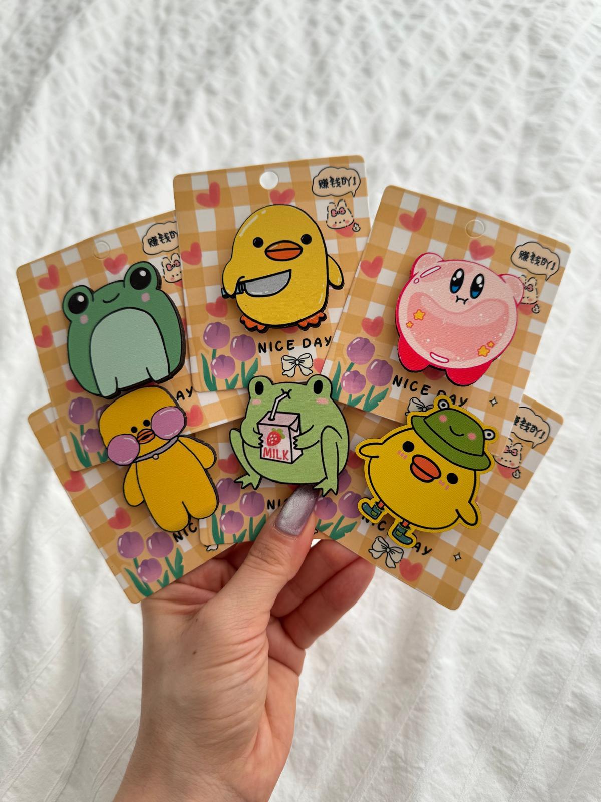 Kawaii Cute 6lı Ahşap Rozet Seti