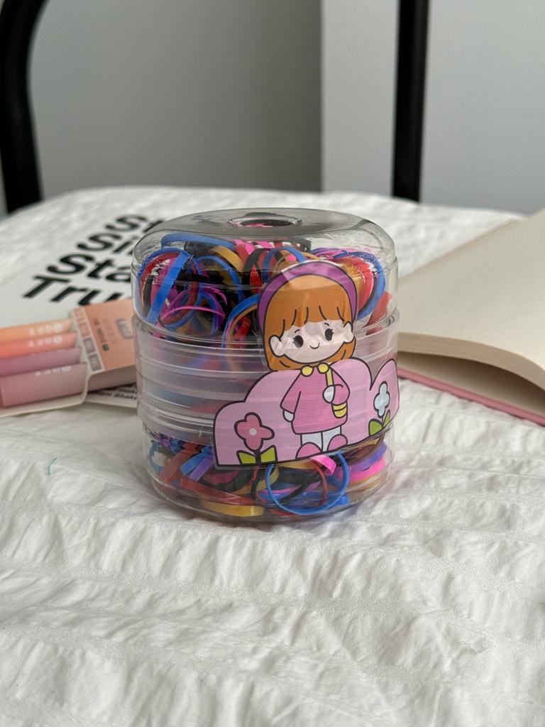 Kawaii Girl Kutulu Renkli Lastik Toka
