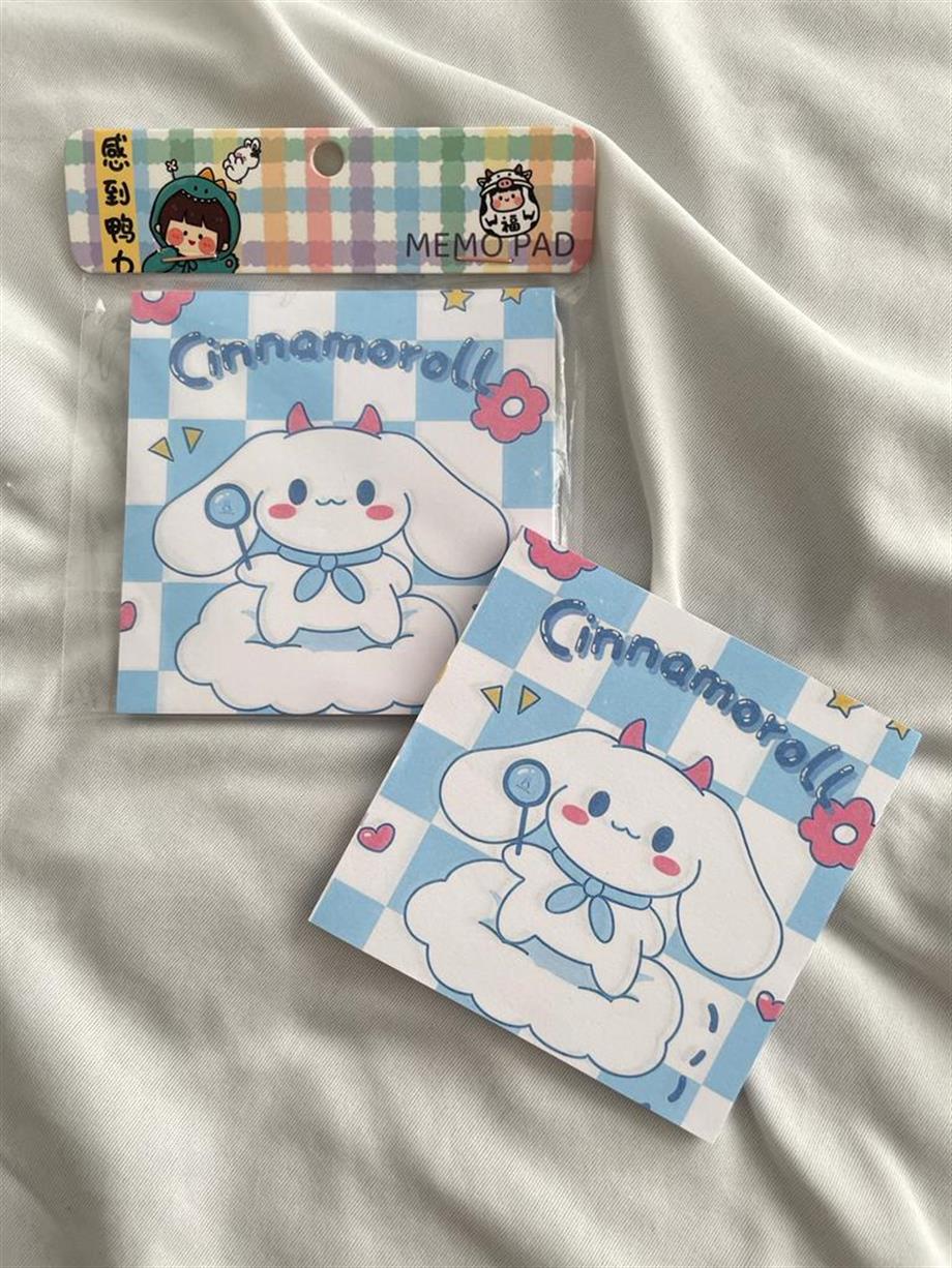 Kawaii White Dog Memo Pad Kare Not Defteri
