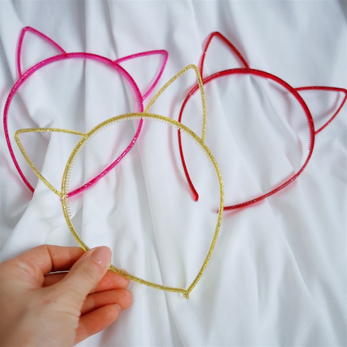 Kedi Kulaklı Simli Taç