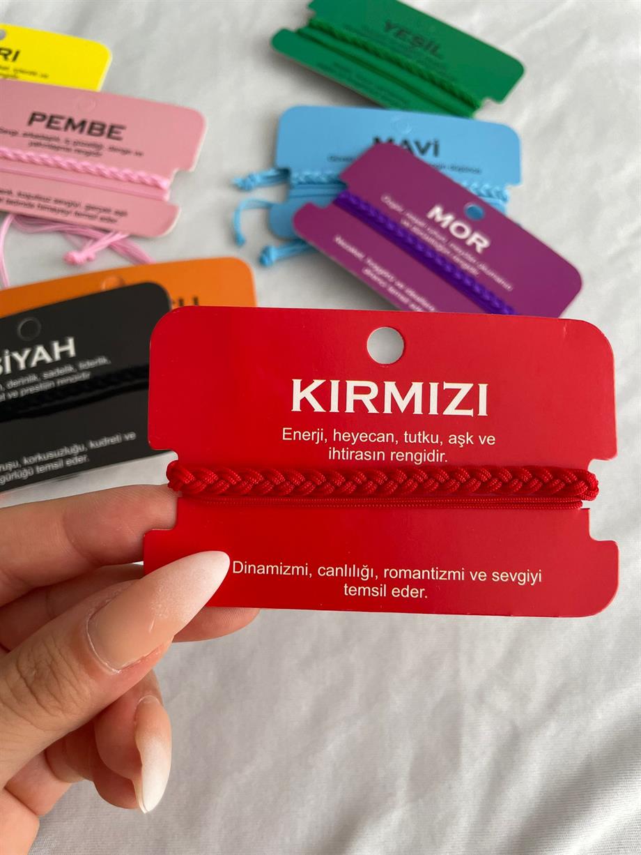 Kırmızı İkili İp Bileklik