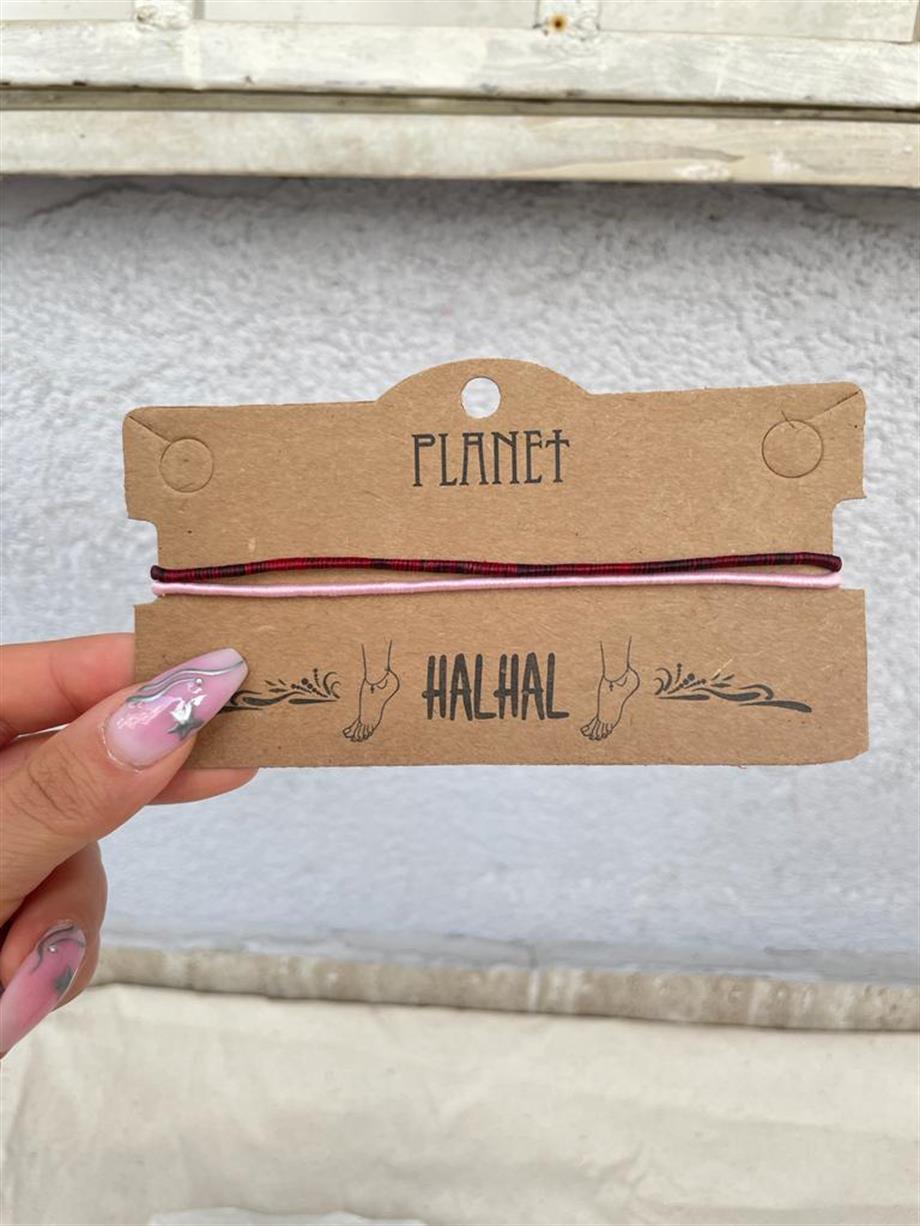 Kırmızı Pembe 2li İp Halhal