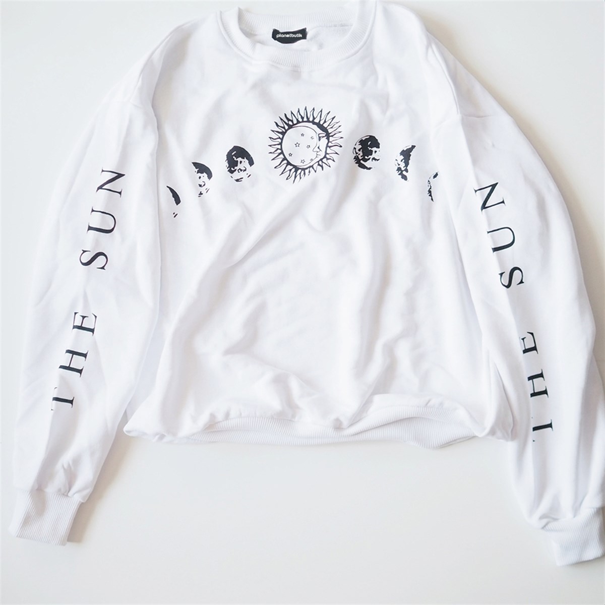 Kol Baskılı The Sun ve Ay Evreleri Sweatshirt