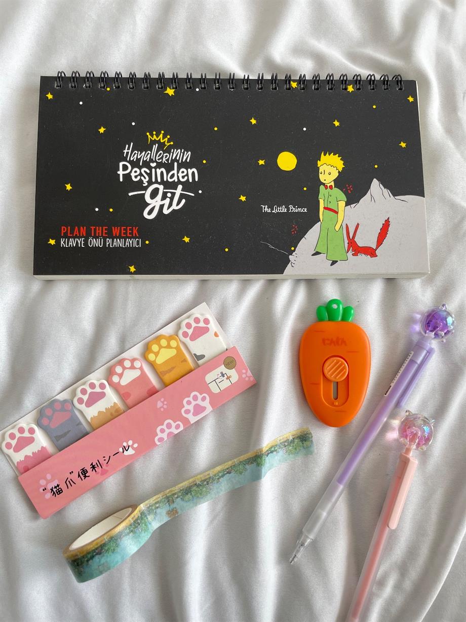 Küçük Prens Siyah Spiralli Planlayıcı Defter