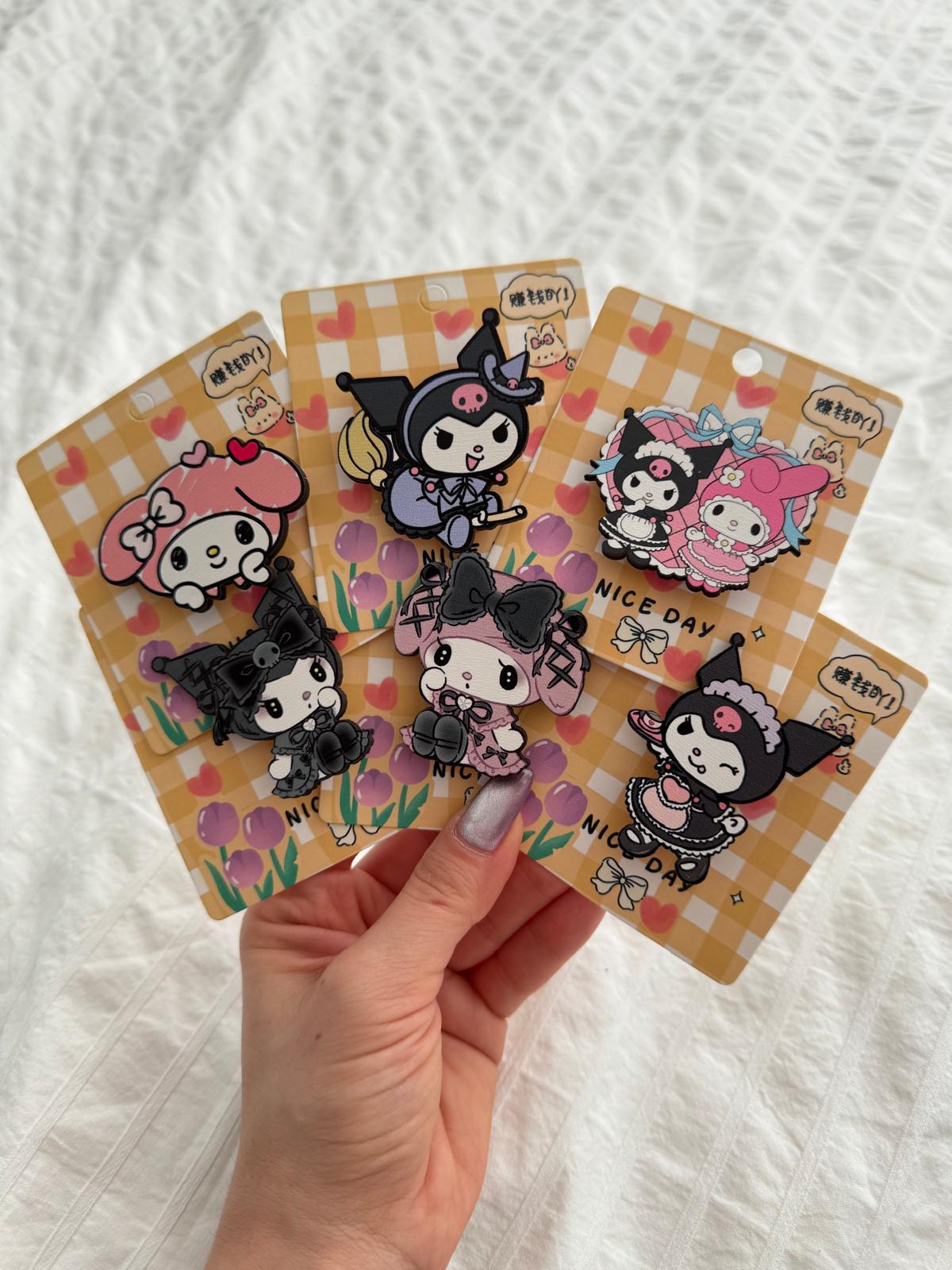 Kuromi 6lı Ahşap Rozet Seti