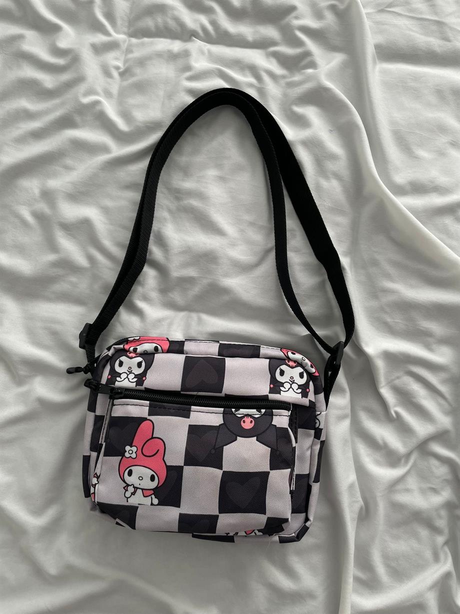 Kuromi and Melody 2 Bölmeli Crossbody Çanta