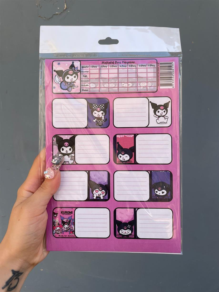 Kuromi Kitap ve Defter Etiketi