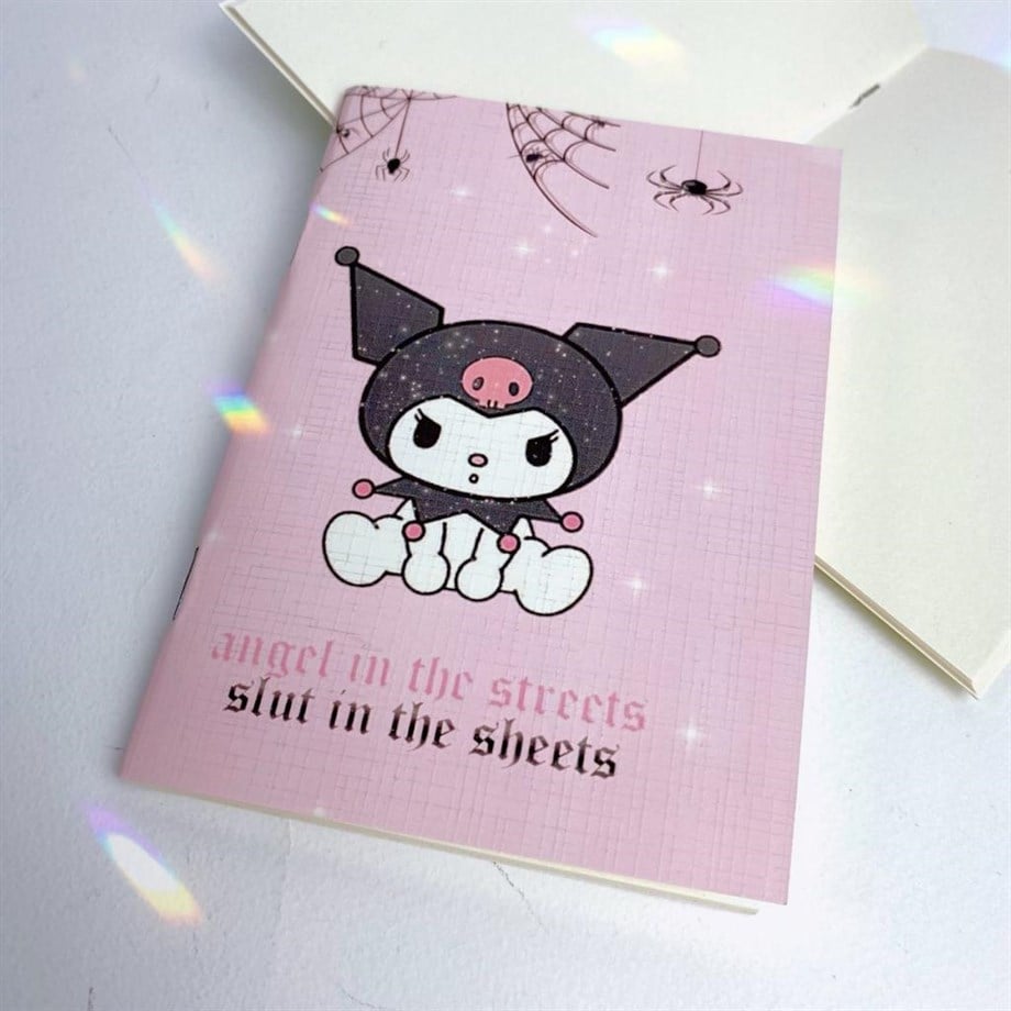 Kuromi Pink Spider Web Mini Çizgisiz Defter
