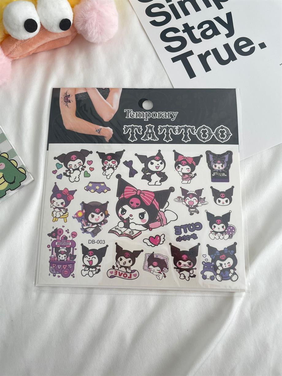 Kuromi Work Çoklu Geçici Dövme Seti