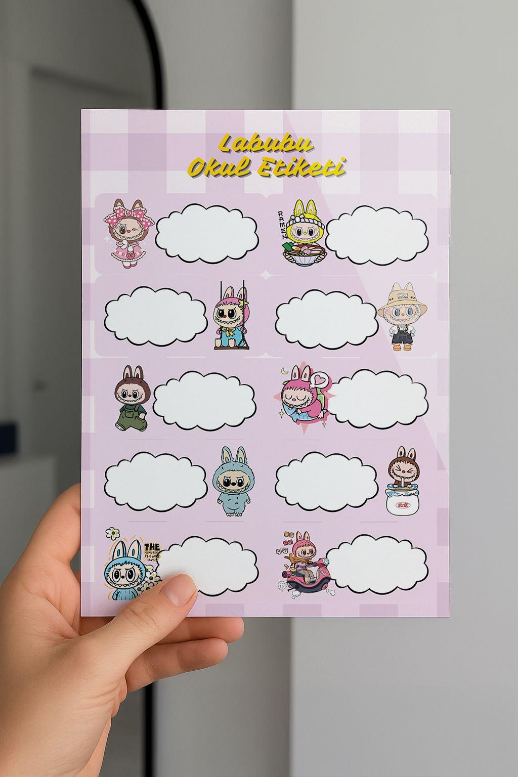 Labubu Okul Etiketi 3 lü Paket