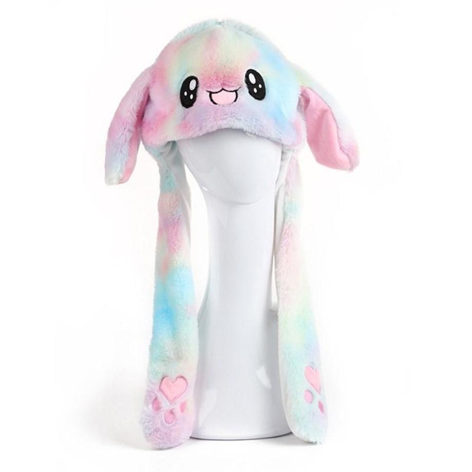 Led Işıklı Hareketli Tavşan Kulaklı Kawaii Şapka Batik