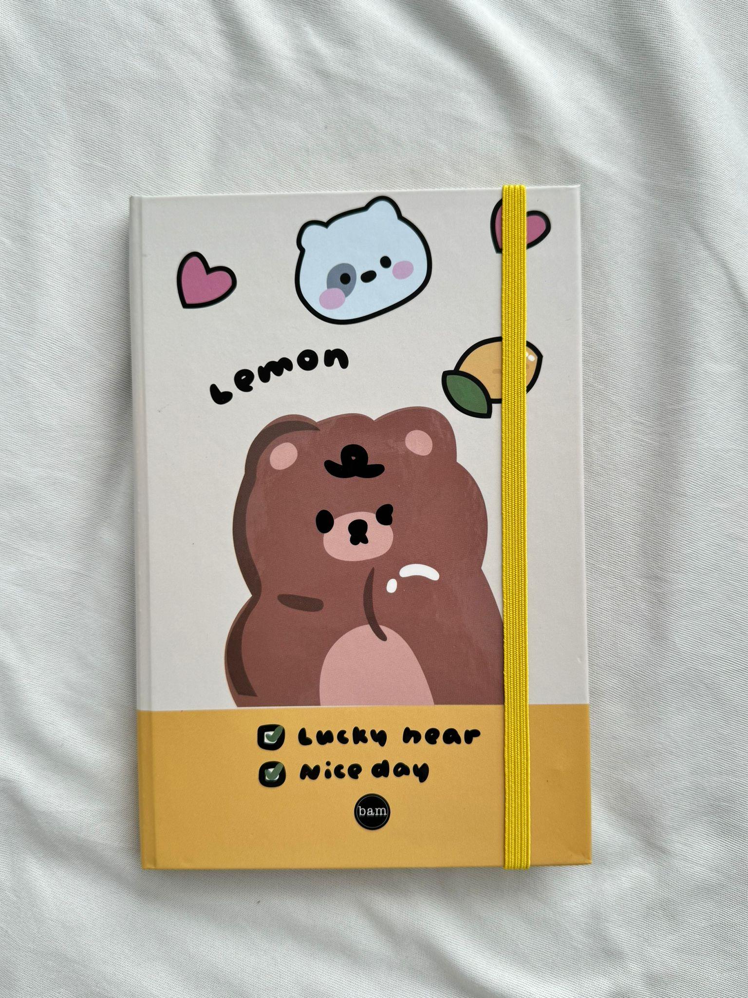 Lemon Bear Lastikli Sert Kapak Defter