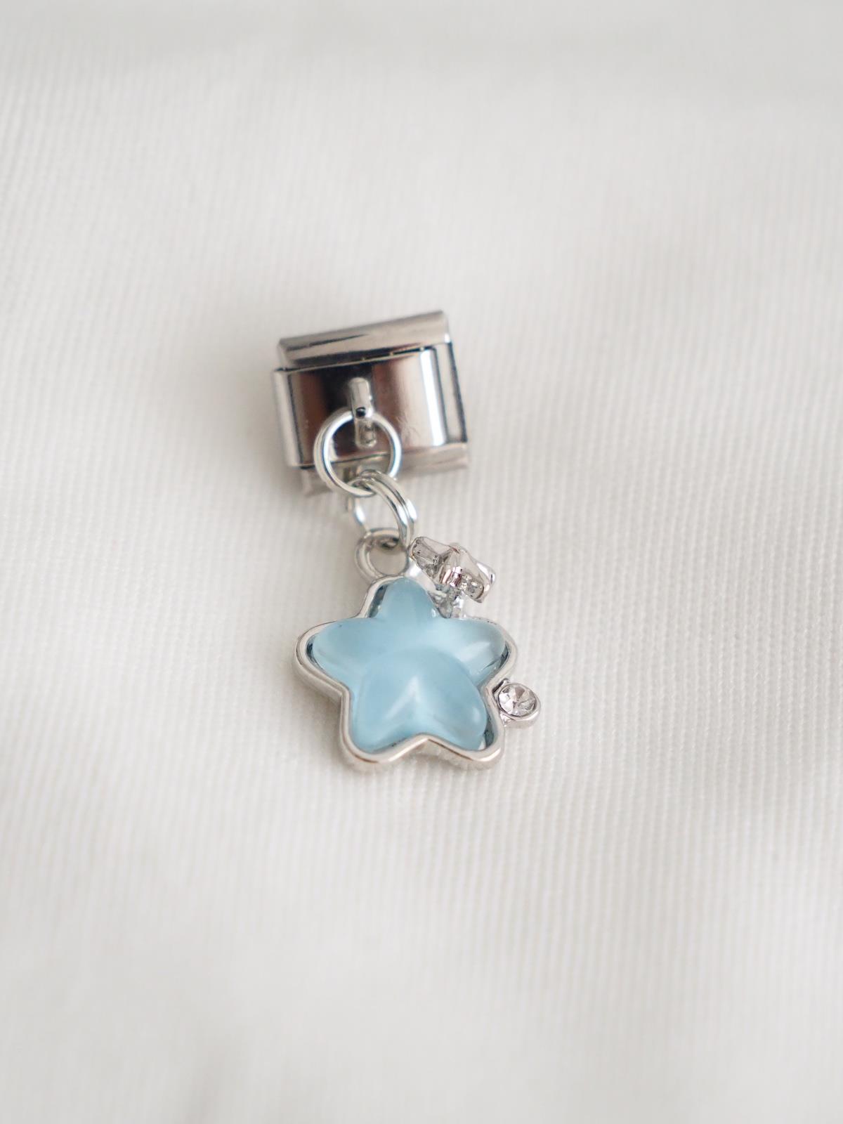 Light Blue Star İtalyan Charm