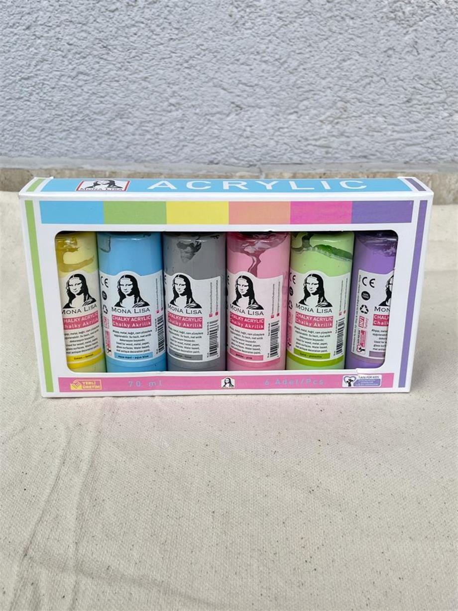Lisa 6lı Pastel Renk Akrilik Boya Seti
