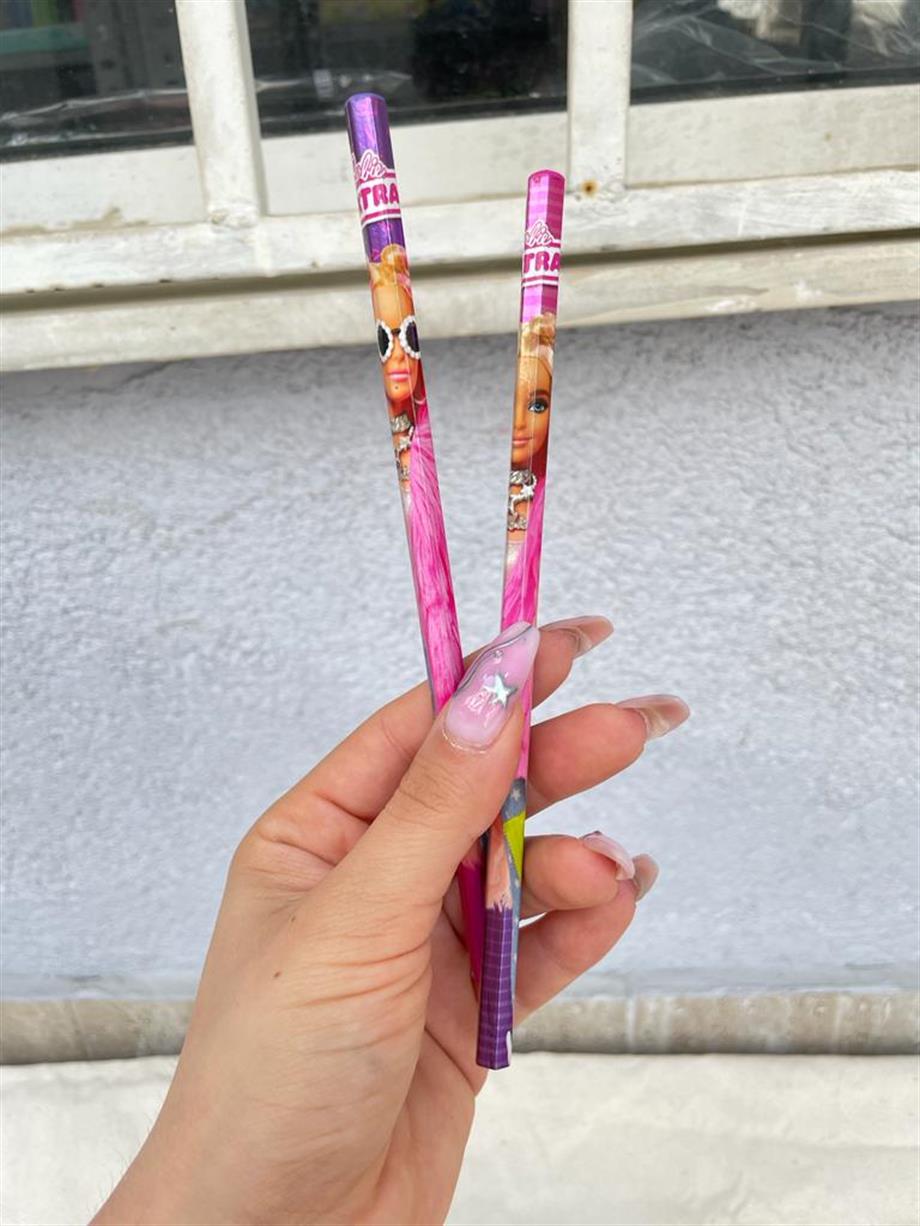 Lisanslı Barbie Kurşun Kalem 2'li Set