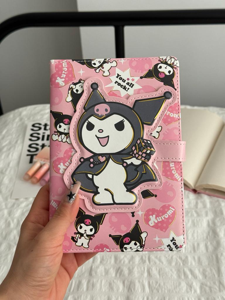 Magnetic Kapaklı Puffy Kuromi Book Defter - You All Rock