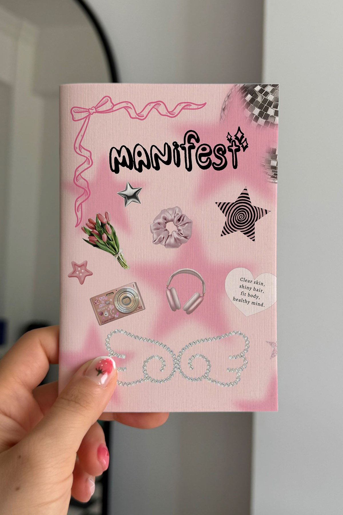 Manifest Pembe Mini Çizgisiz Defter