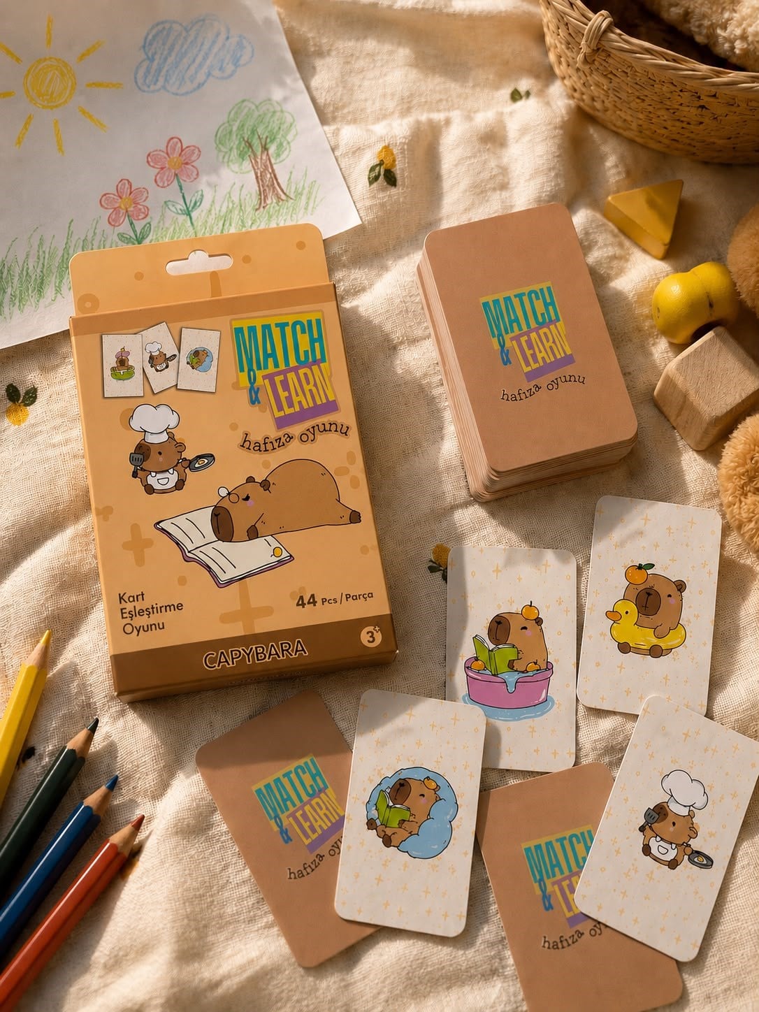 Match Learn Kart Eşleştirme Oyunu Capybara