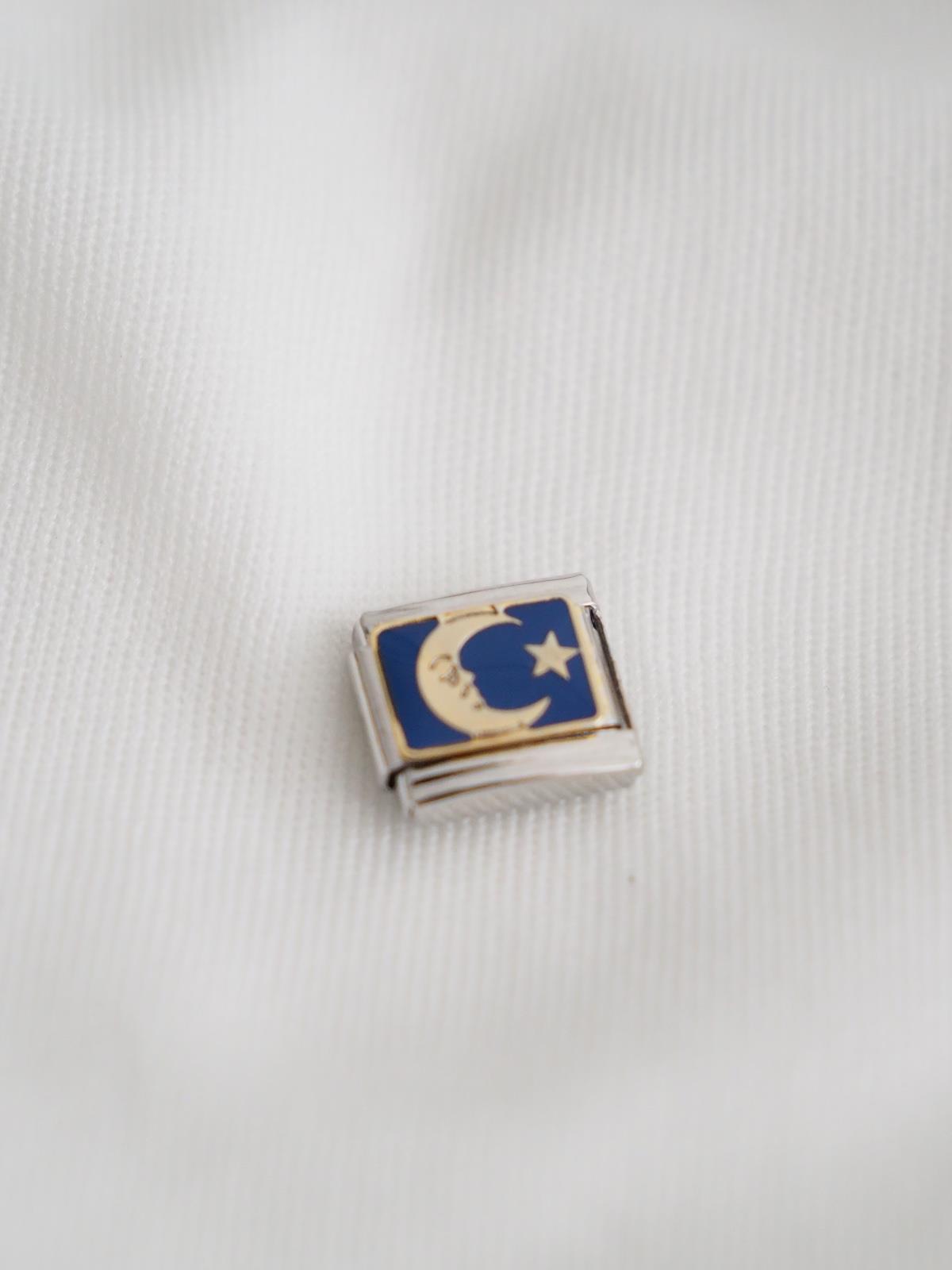Mavi Ay Yıldız İtalyan Charm