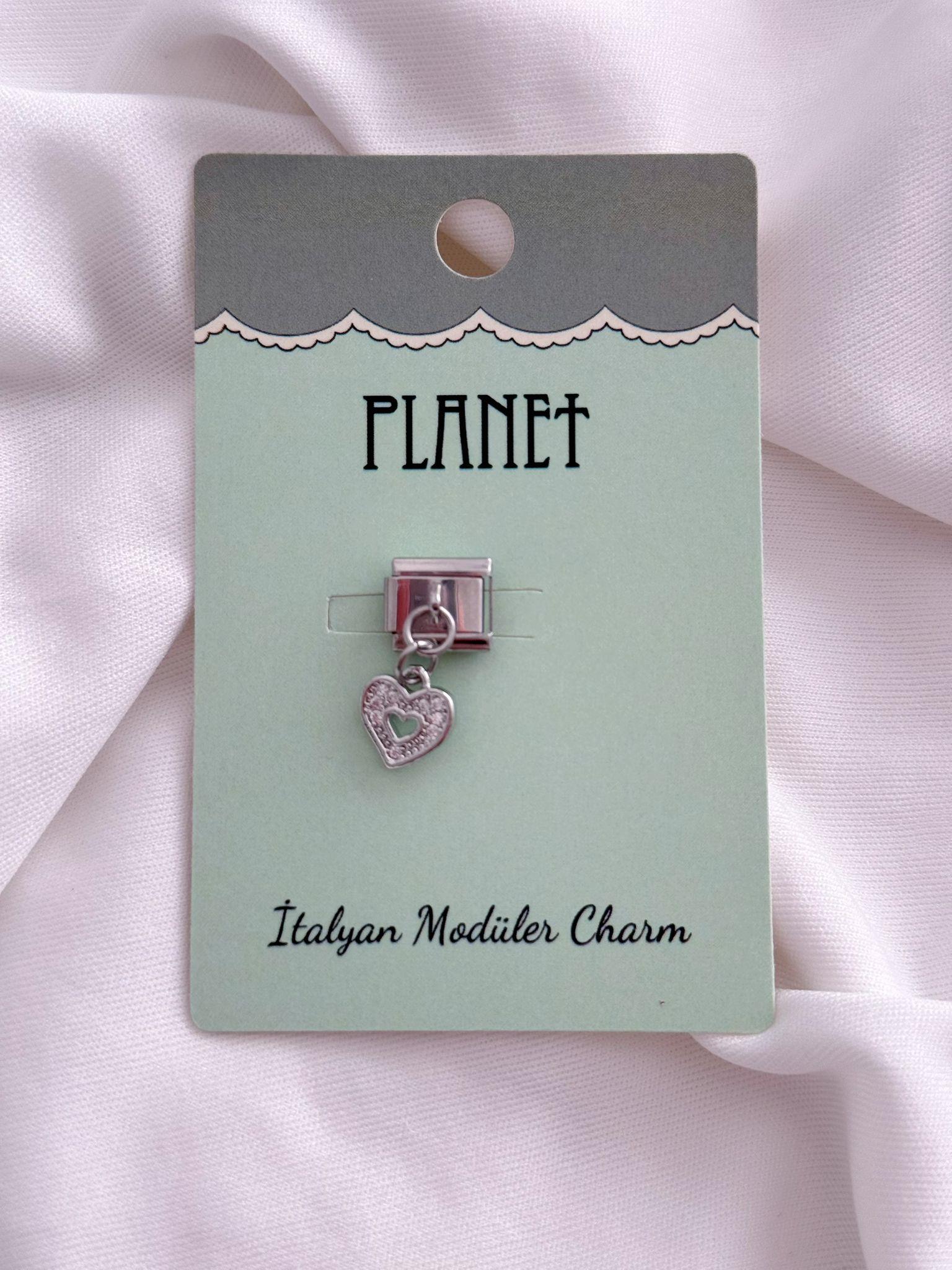 Mini Kalp Sallantılı Kartlı İtalyan Charm
