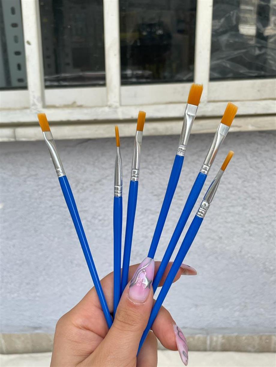 Mini Resim ve Boyama Fırçası 6'lı Set