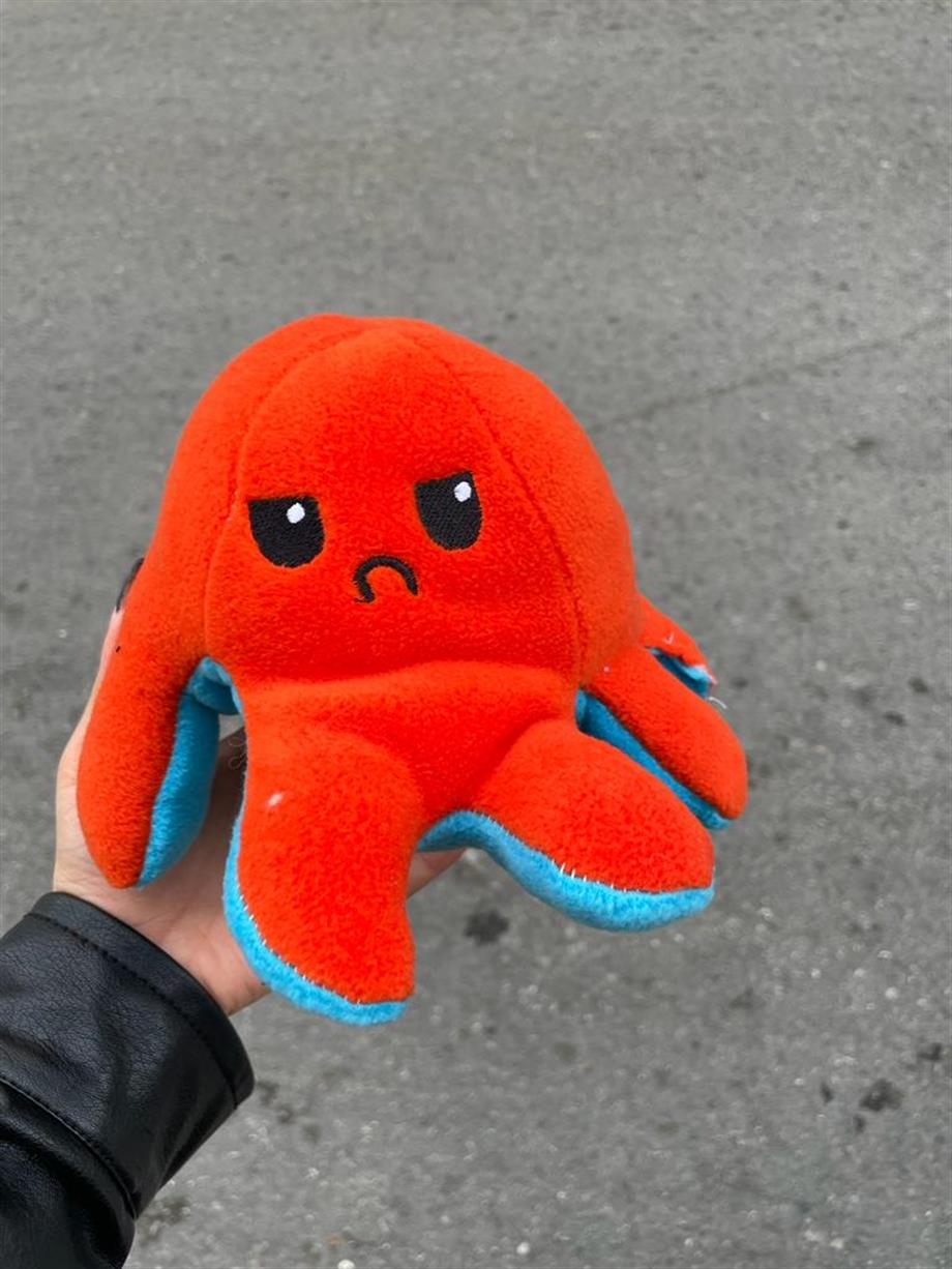 Mood Değiştiren Peluş Ahtapot - Turuncu Mavi