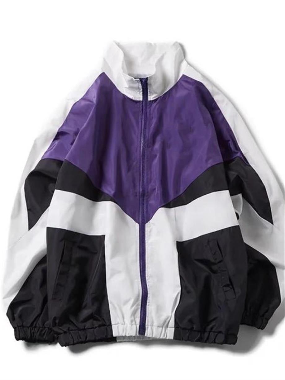 Mor Çok Renkli Paraşüt Ceket