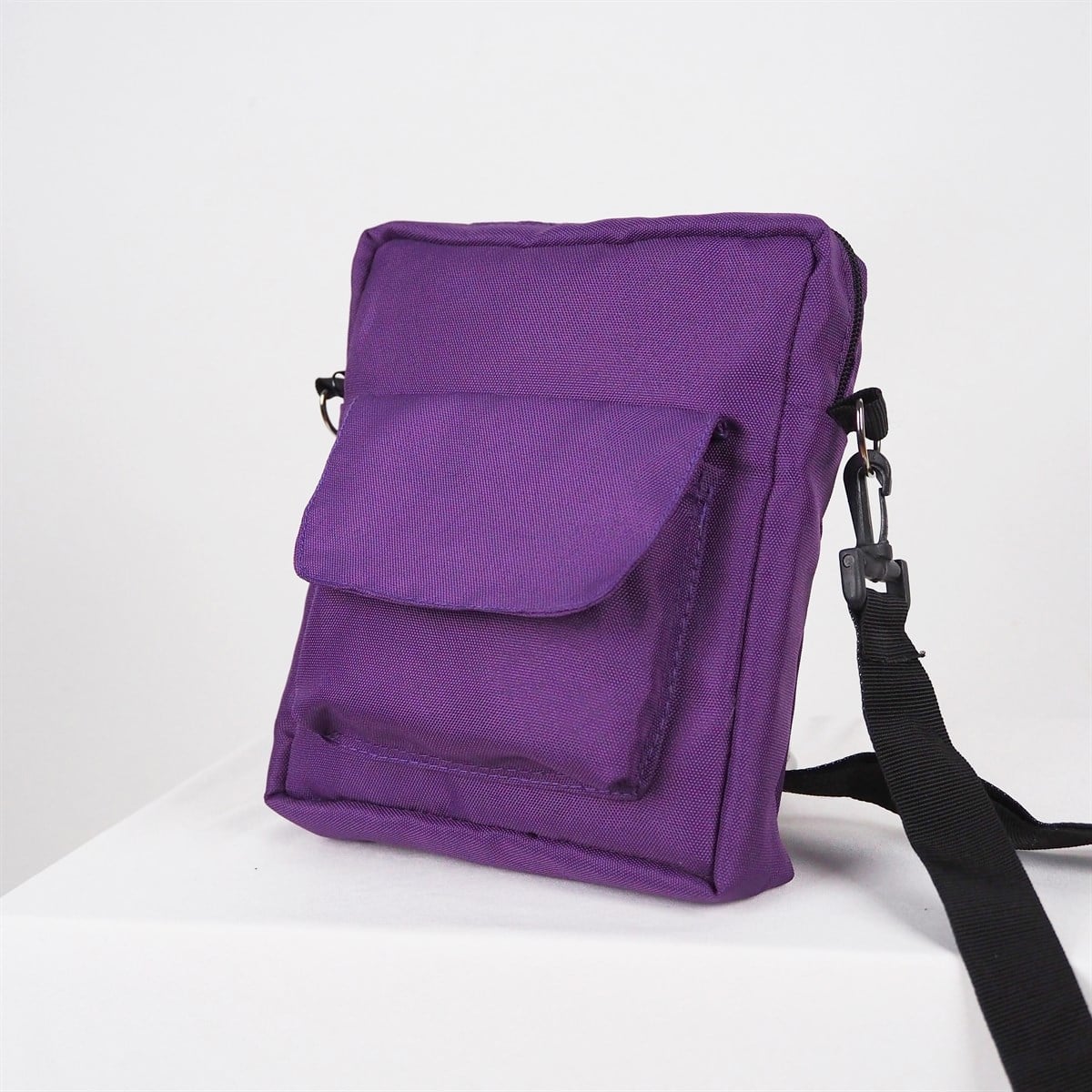 Mor Crossbody Çanta - Cırtlı
