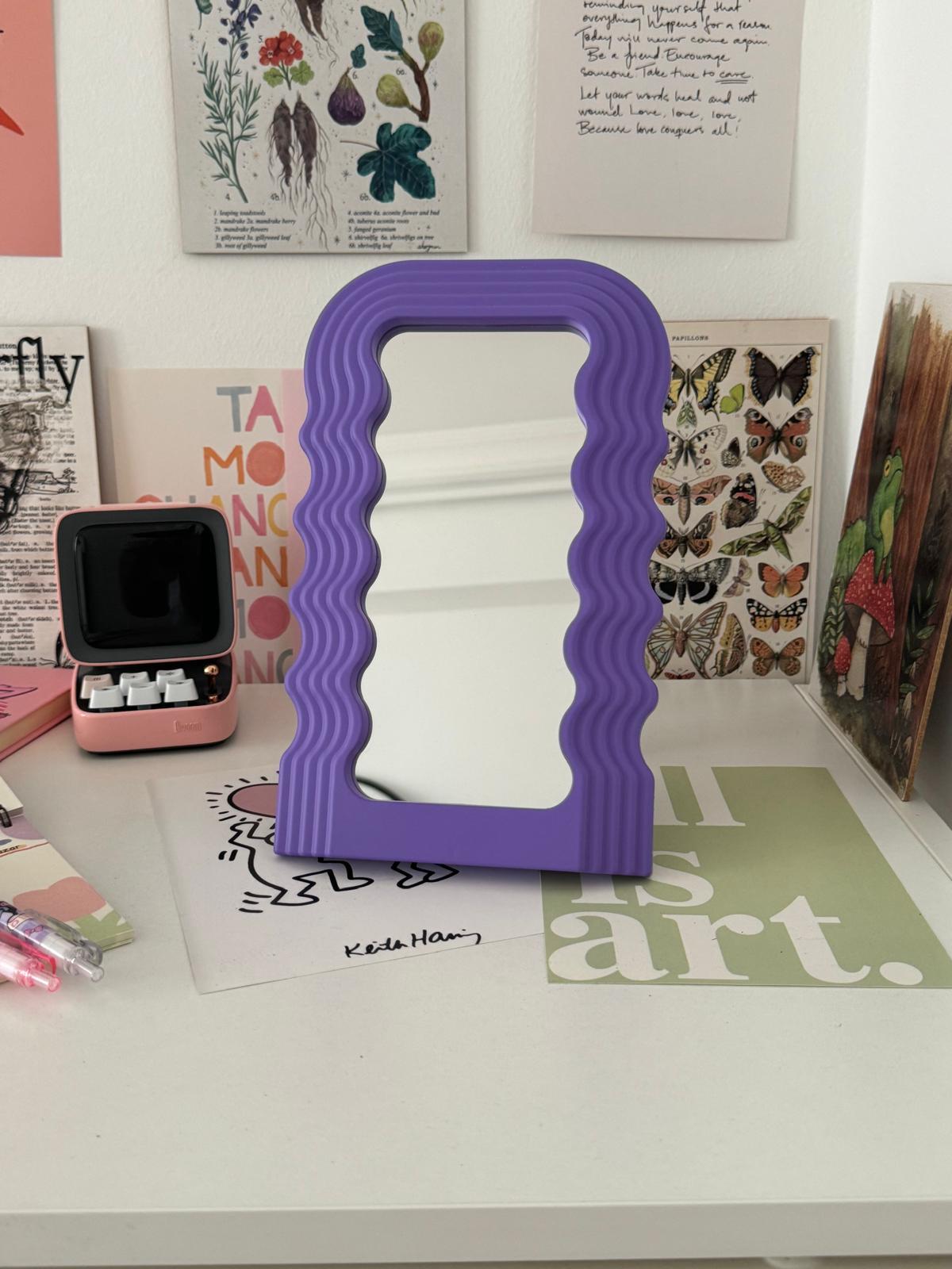 Mor Zikzak Desen Makyaj Aynası