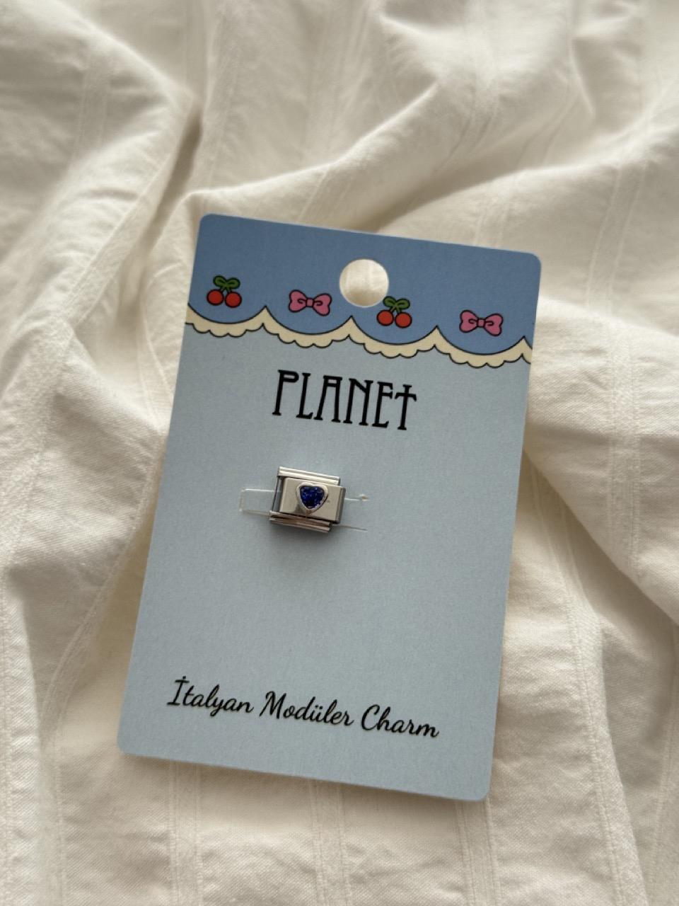 Navy Blue Heart Kartlı İtalyan Charm