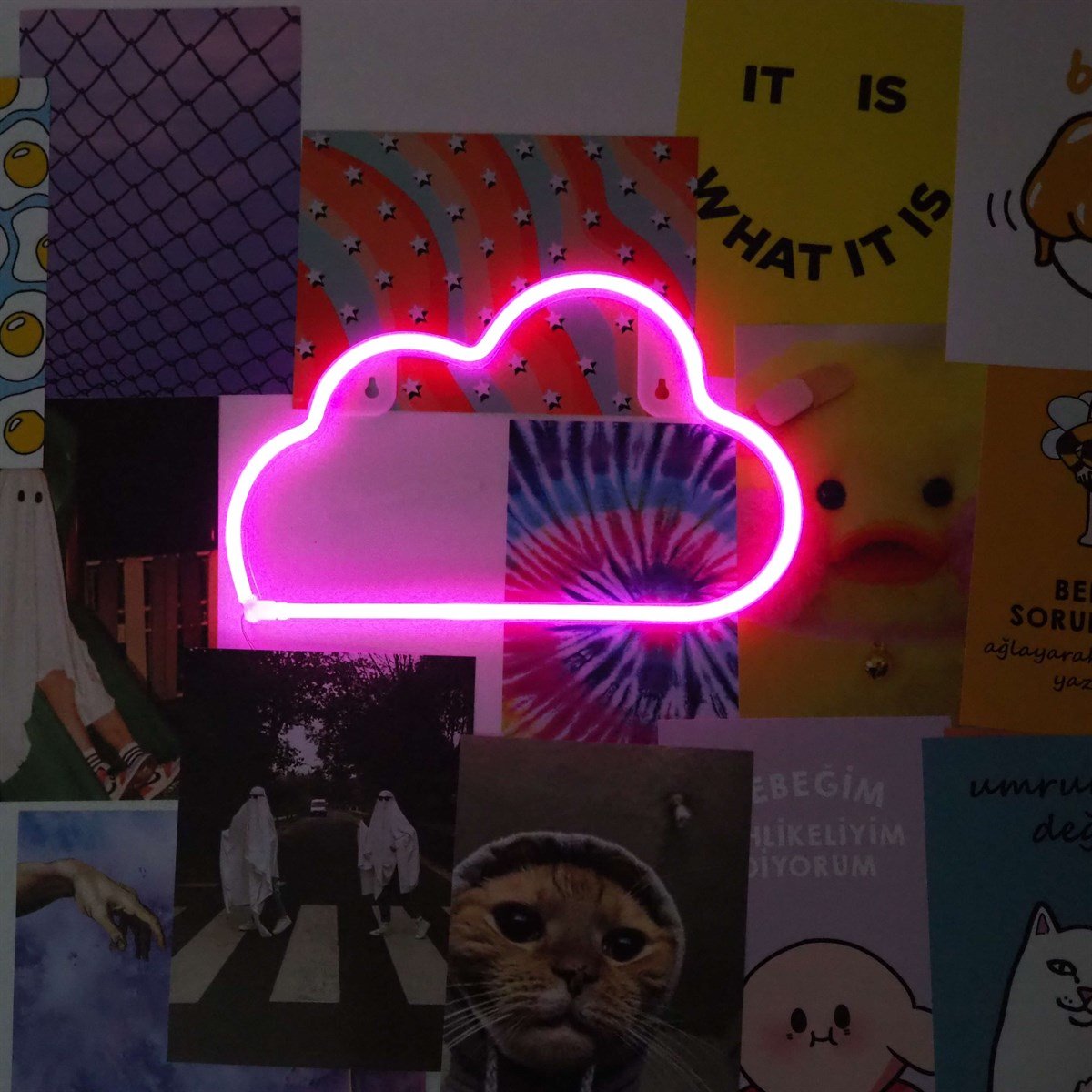 Neon Bulut Duvar Lambası