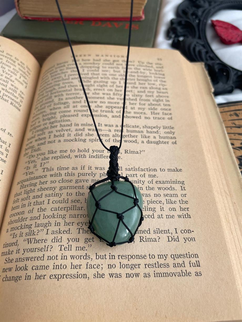 Örgü Fileli Doğal Taş Kolye Aventurin