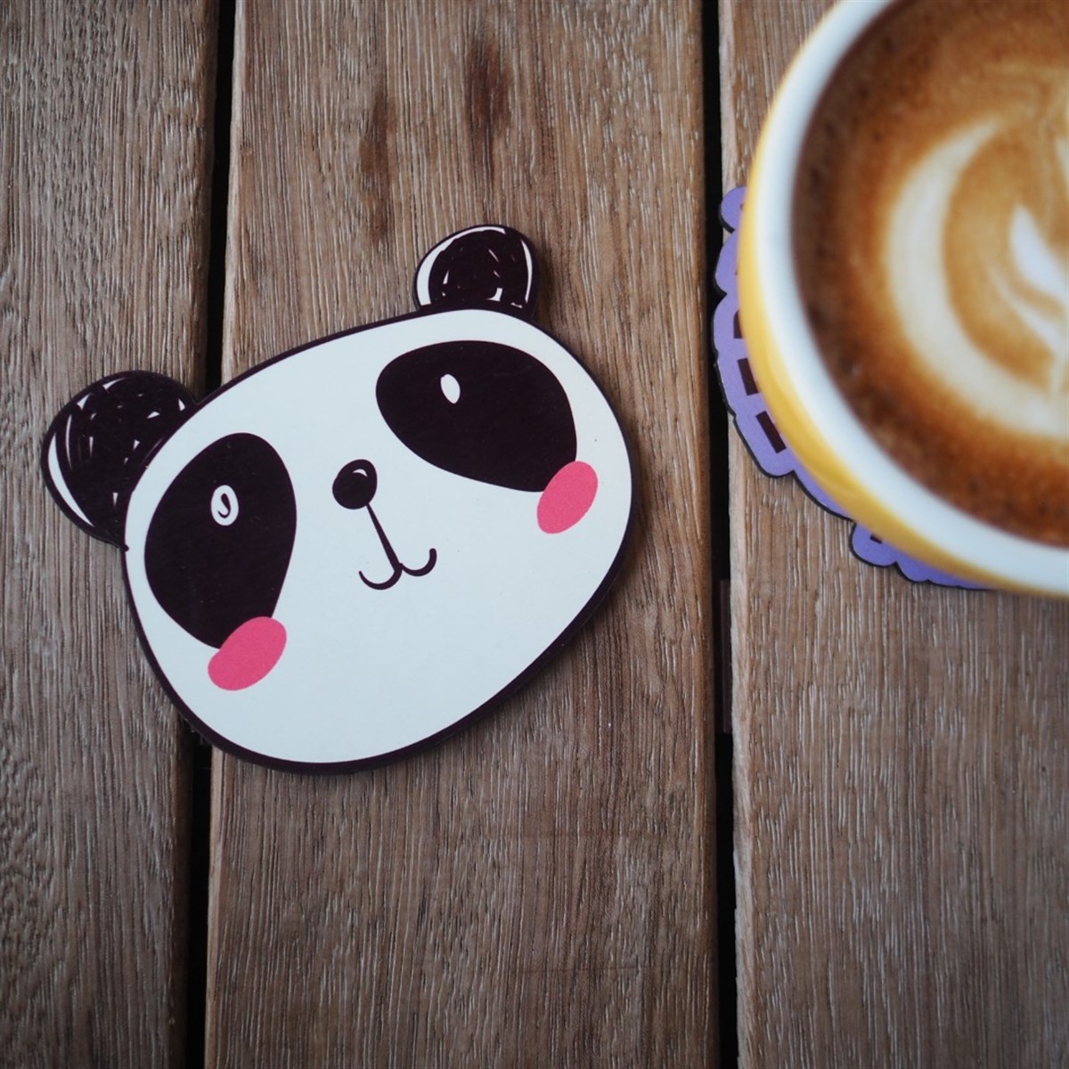 Panda Ahşap Bardak Altlığı