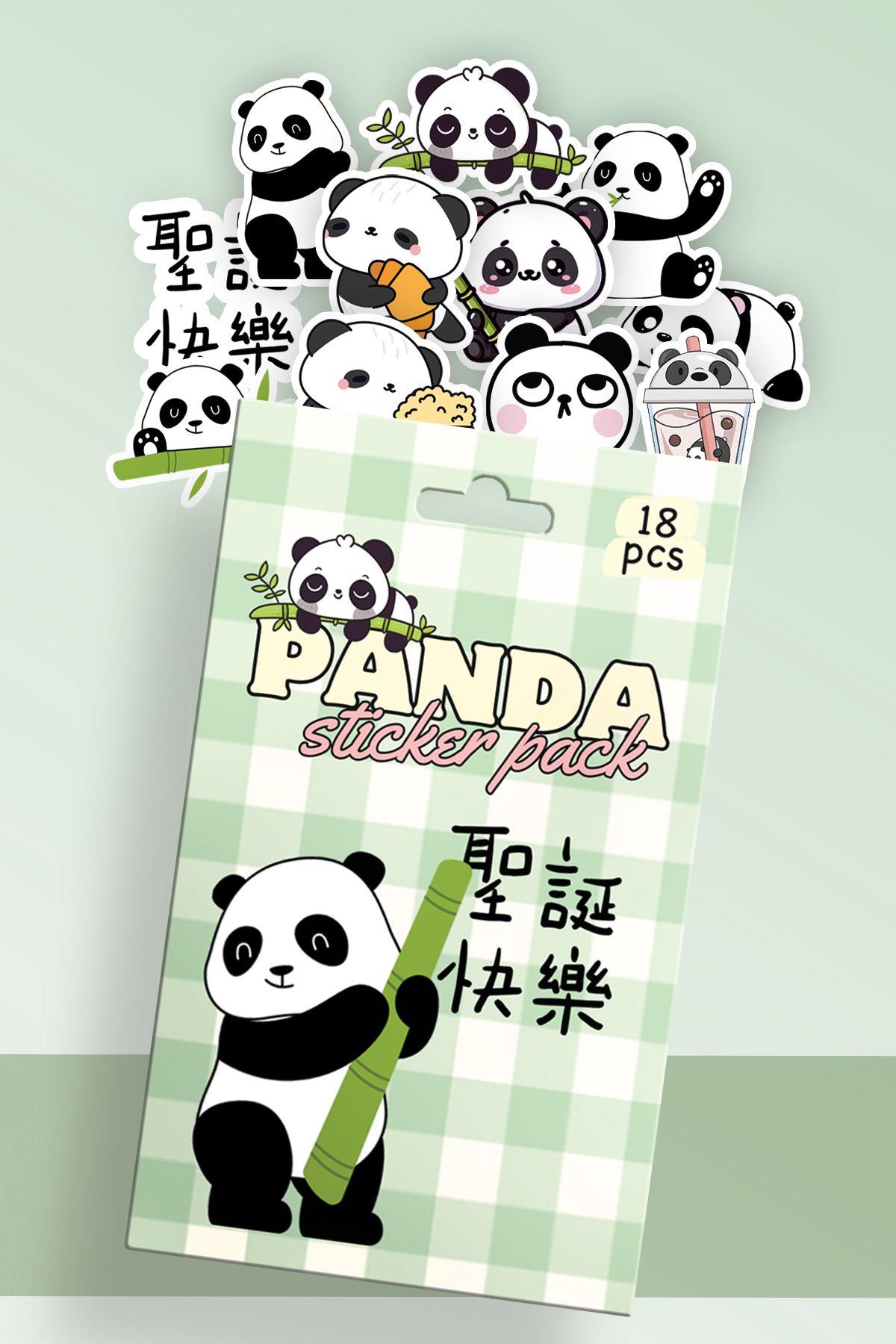 Panda Kutulu Sticker Set 18'li