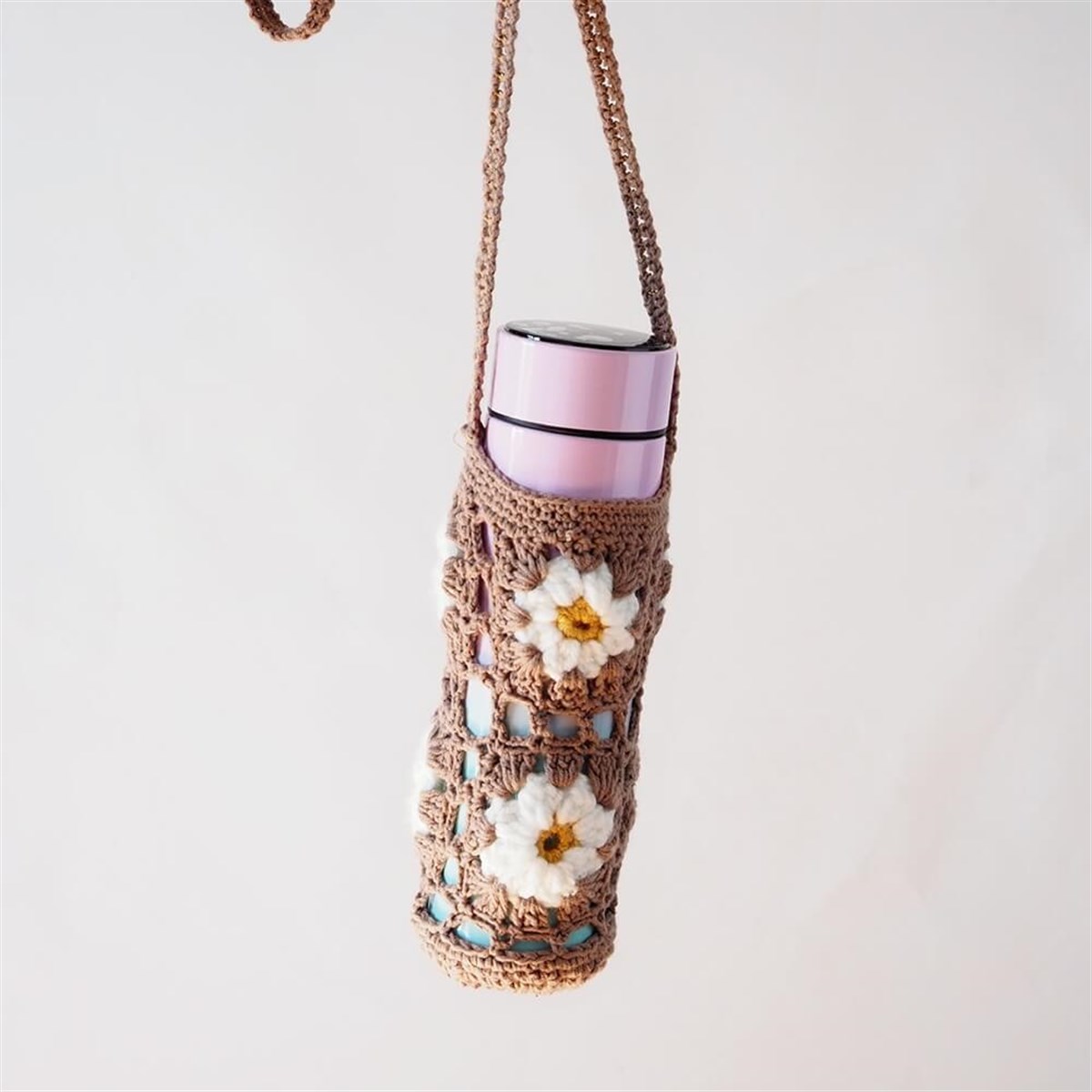 Papatyalı Şişe Çantası I Handmade