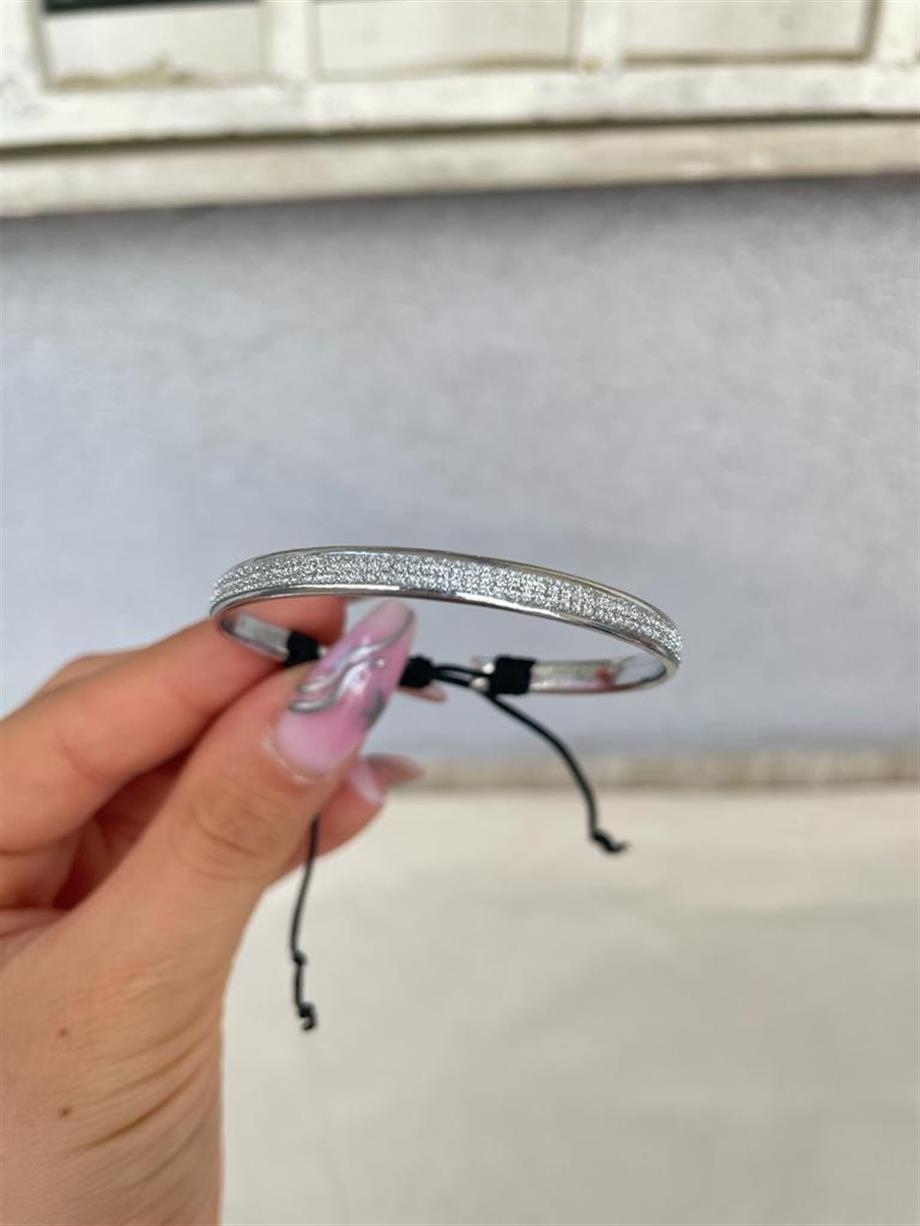 Parıltılı İp Bileklik Beyaz