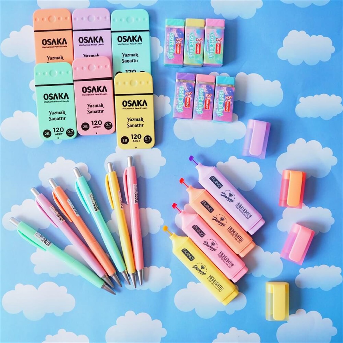 Patel Kalem / Kalem uç / Silgi / Fosfor Kalem Set