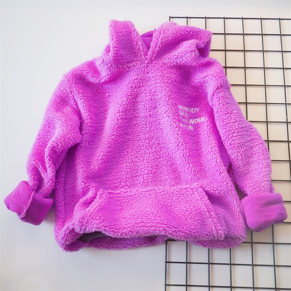 Peluş Hoodie Mor