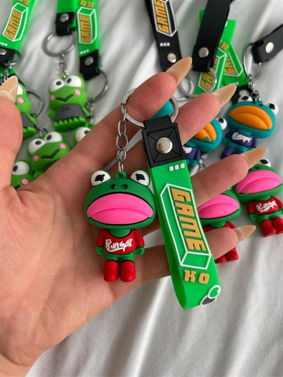 Pembe Kurbağa Silikon Anahtarlık