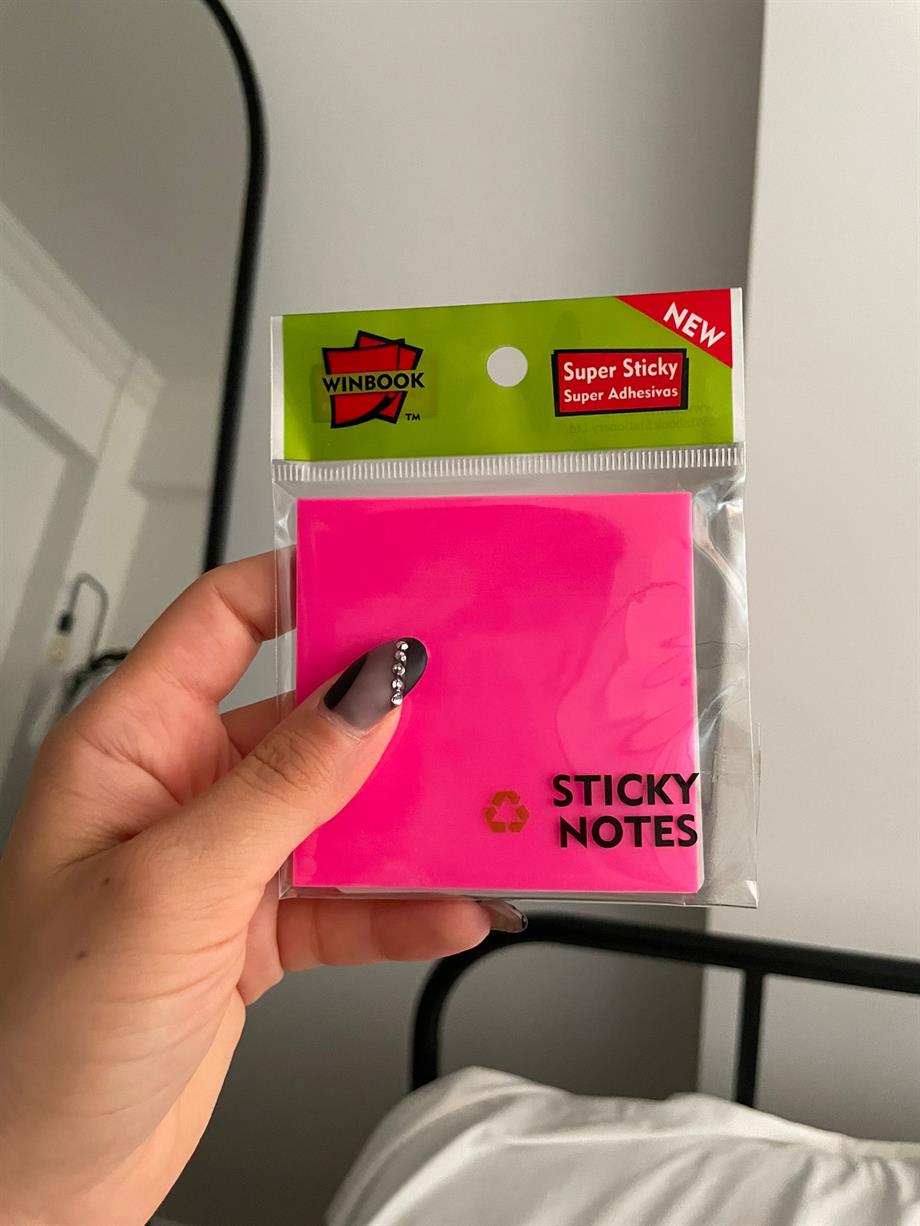 Pembe Renkli Şeffaf Postit