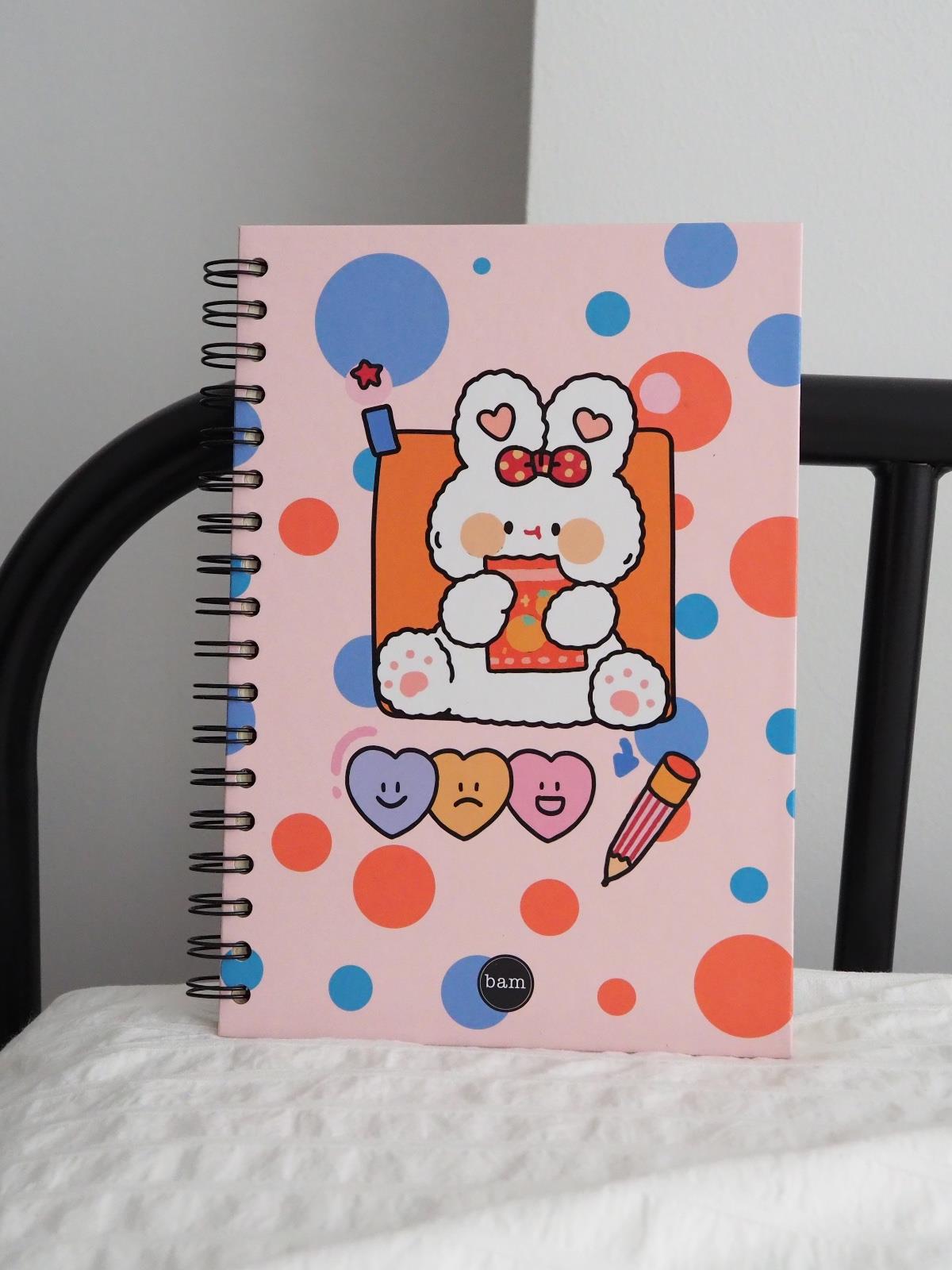 Pen Rabbit Tasarımlı Spiralli Defter