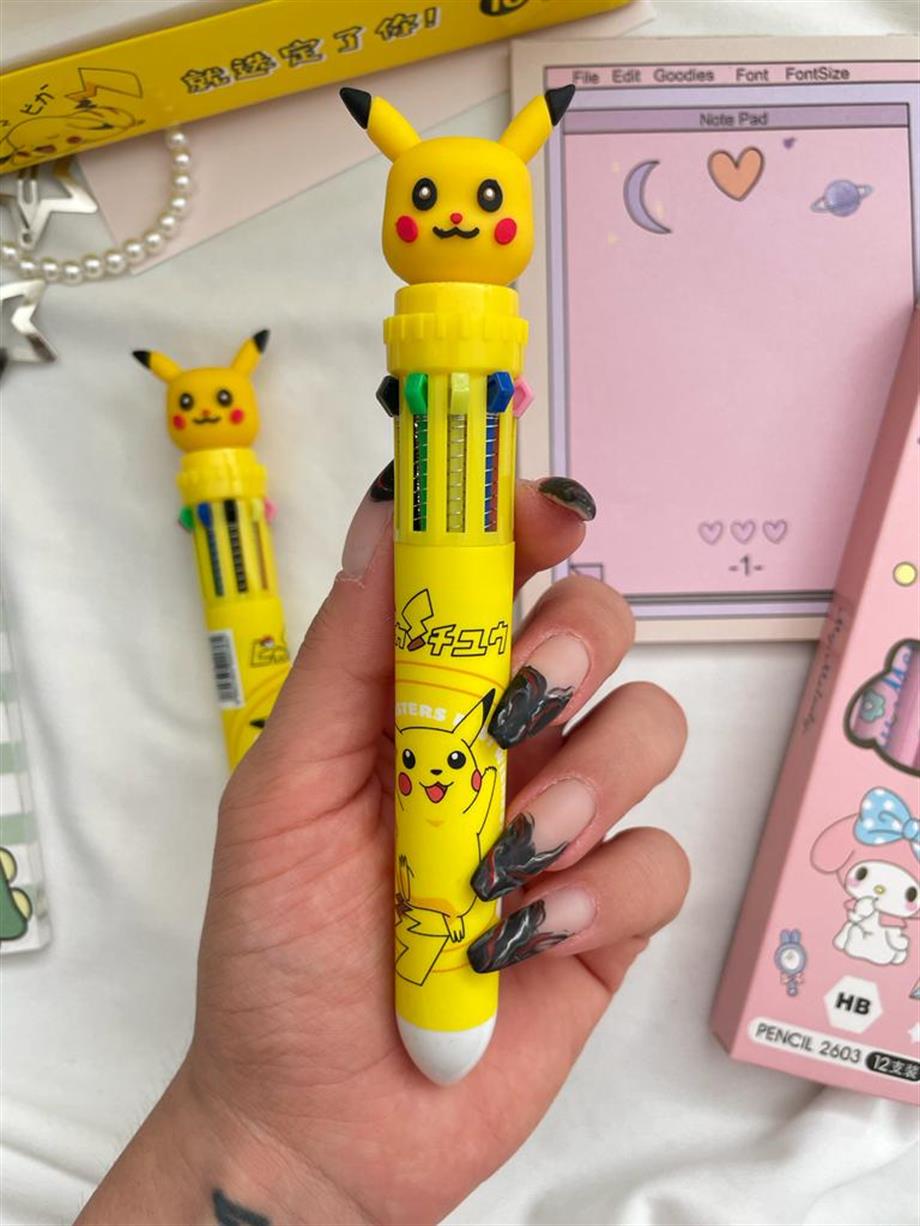 Pikachu 10 Renk Tükenmez Kalem