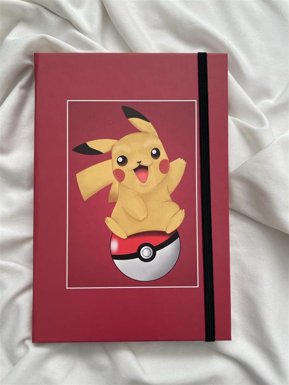 Pikachu Lastikli Sert Kapak Defter