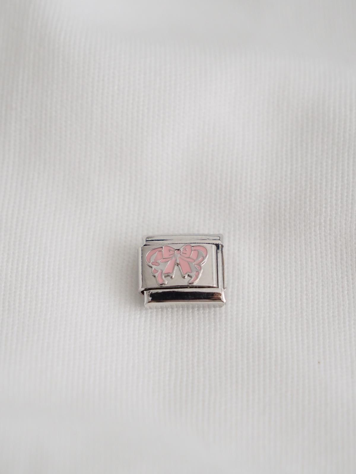 Pink Bow İtalyan Charm
