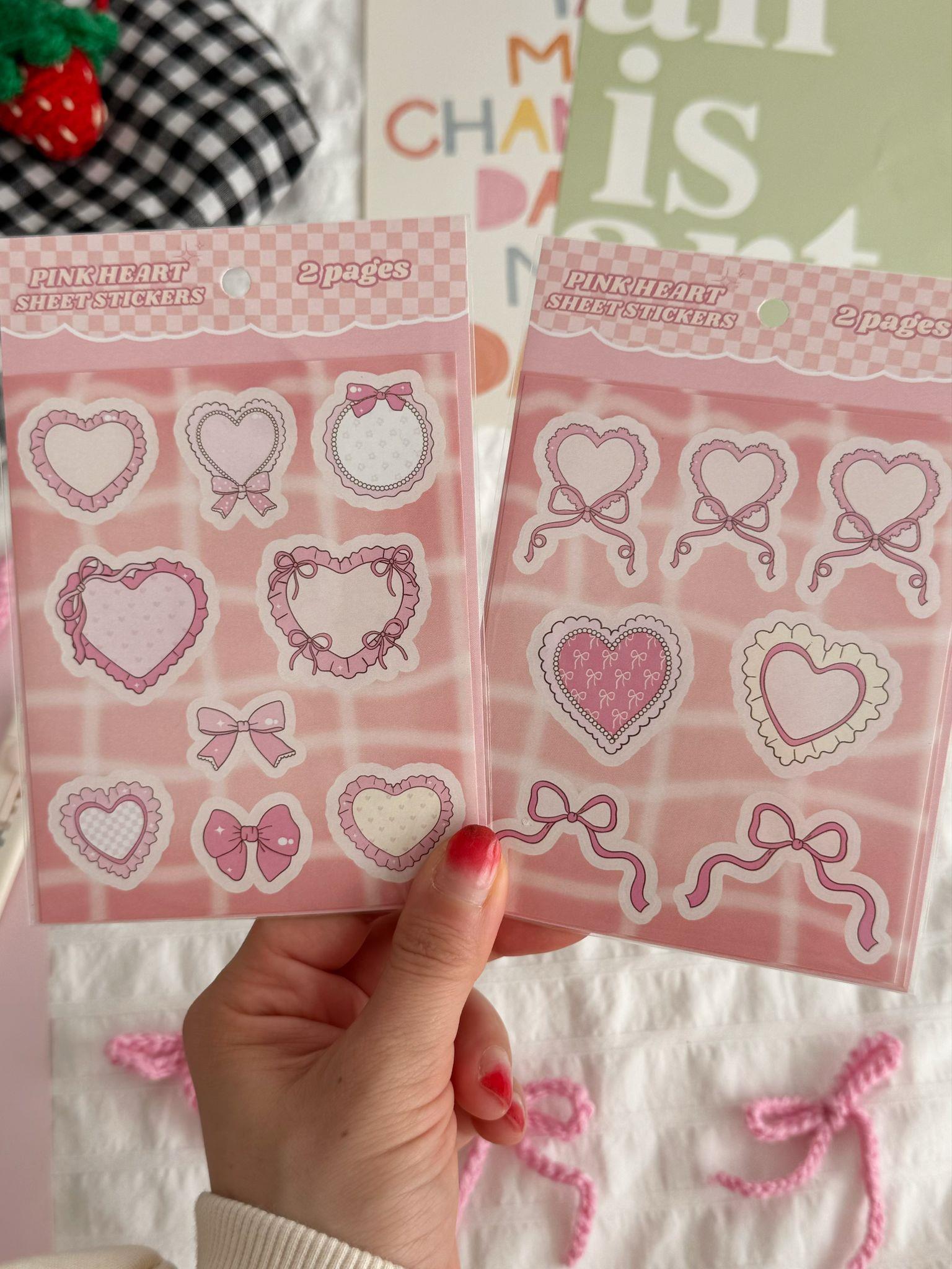 Pink Heart Sheet 2li Sayfa Sticker