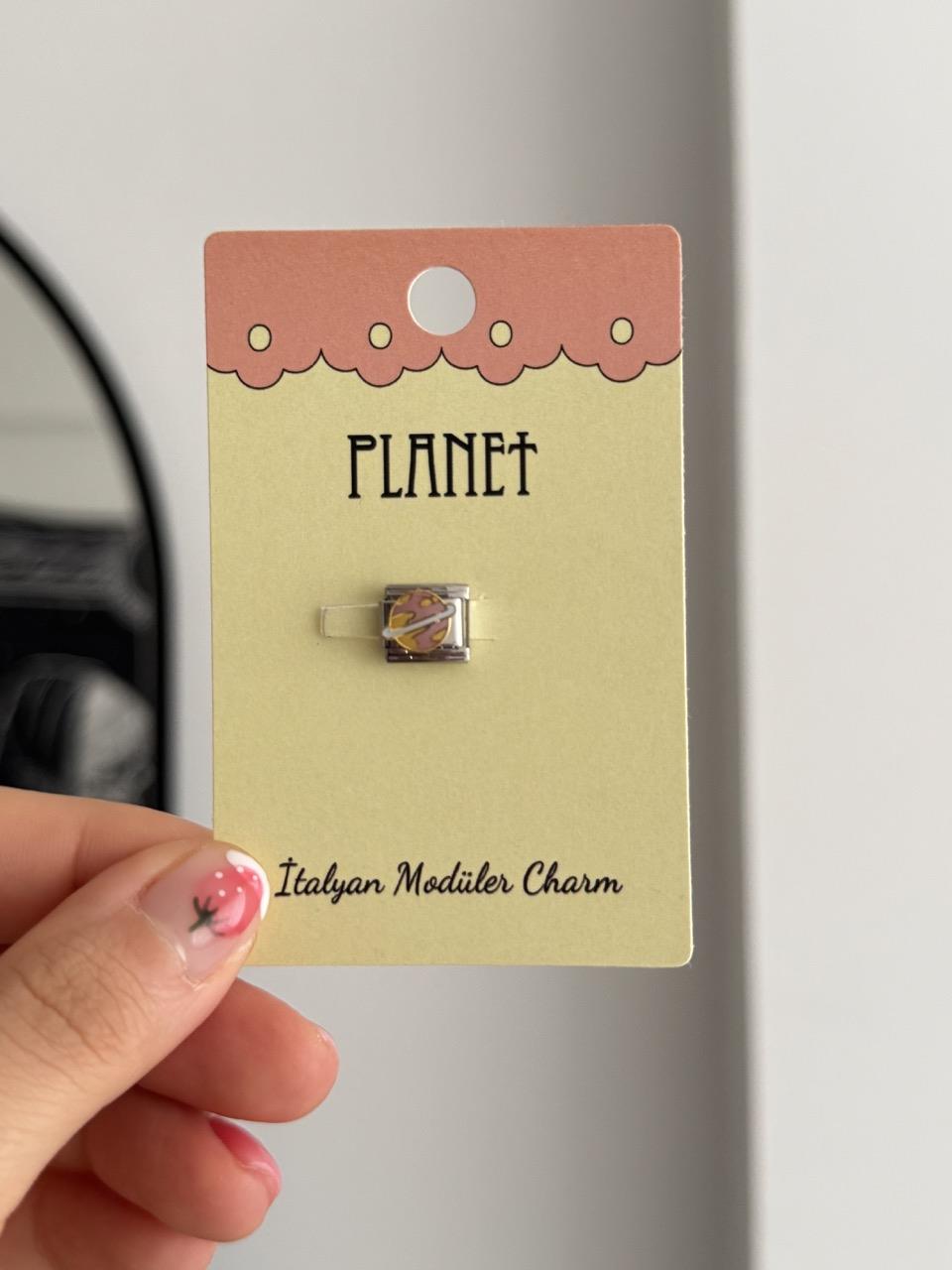 Pink Planet Kartlı İtalyan Charm