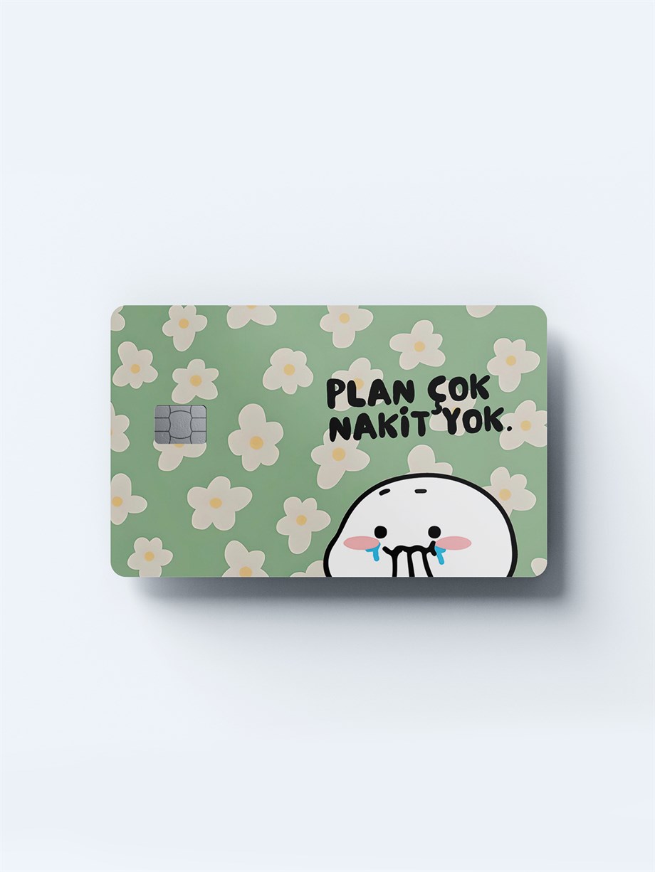 Plan Çok Nakit Yok Kart Kaplama Sticker
