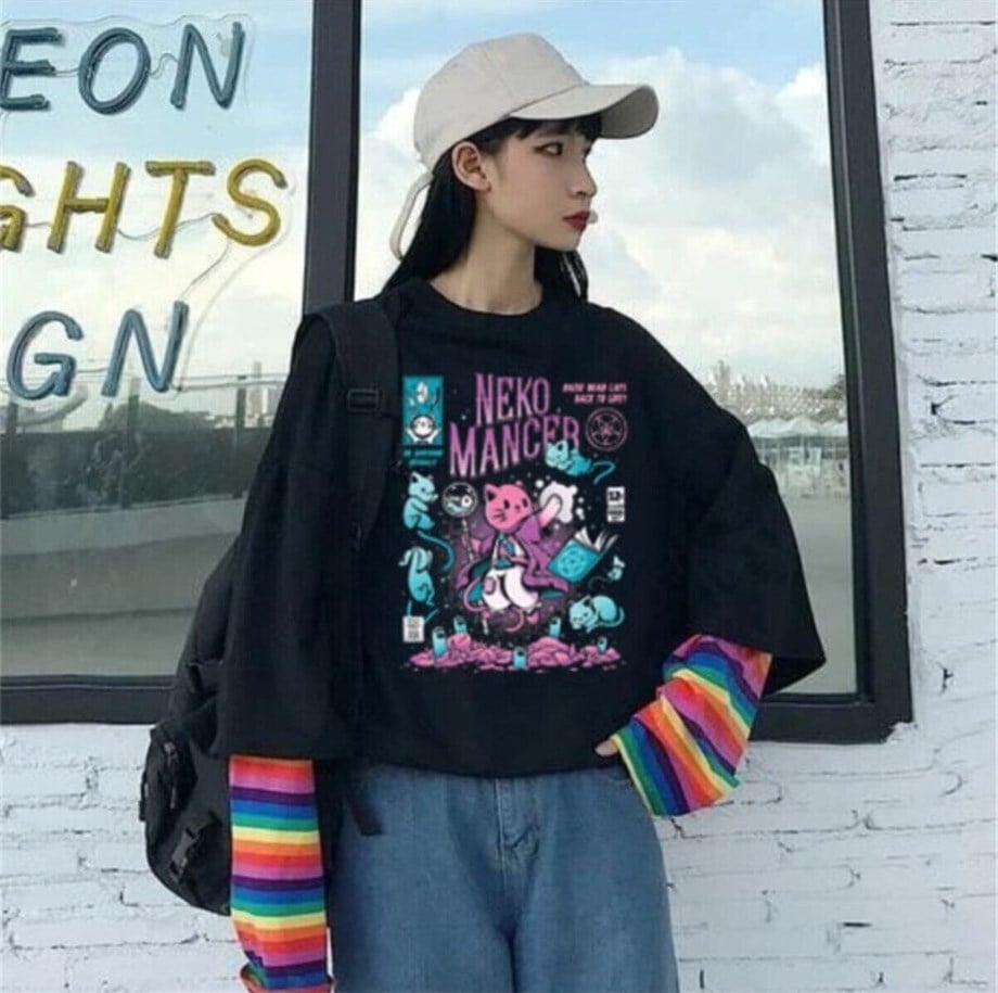 Rainbow Kollu Neko Mancer Oversize Tshirt