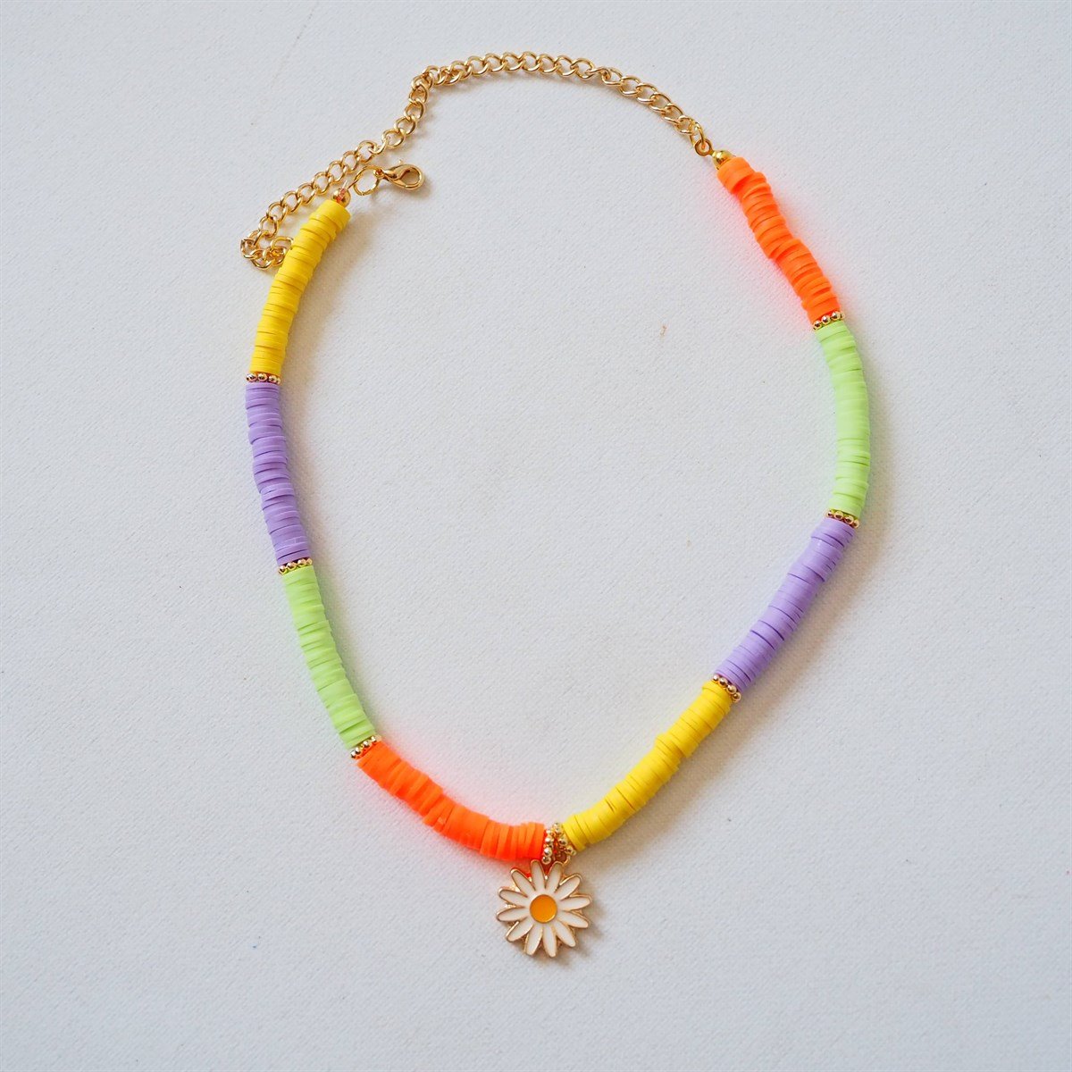 Renkli Fimo Papatya Kolye I Handmade