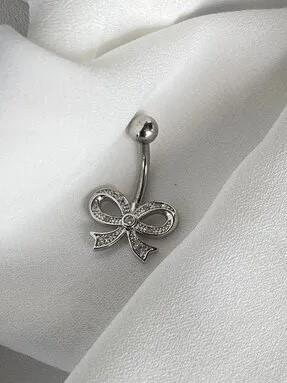 Ribbon Çelik Göbek Piercing
